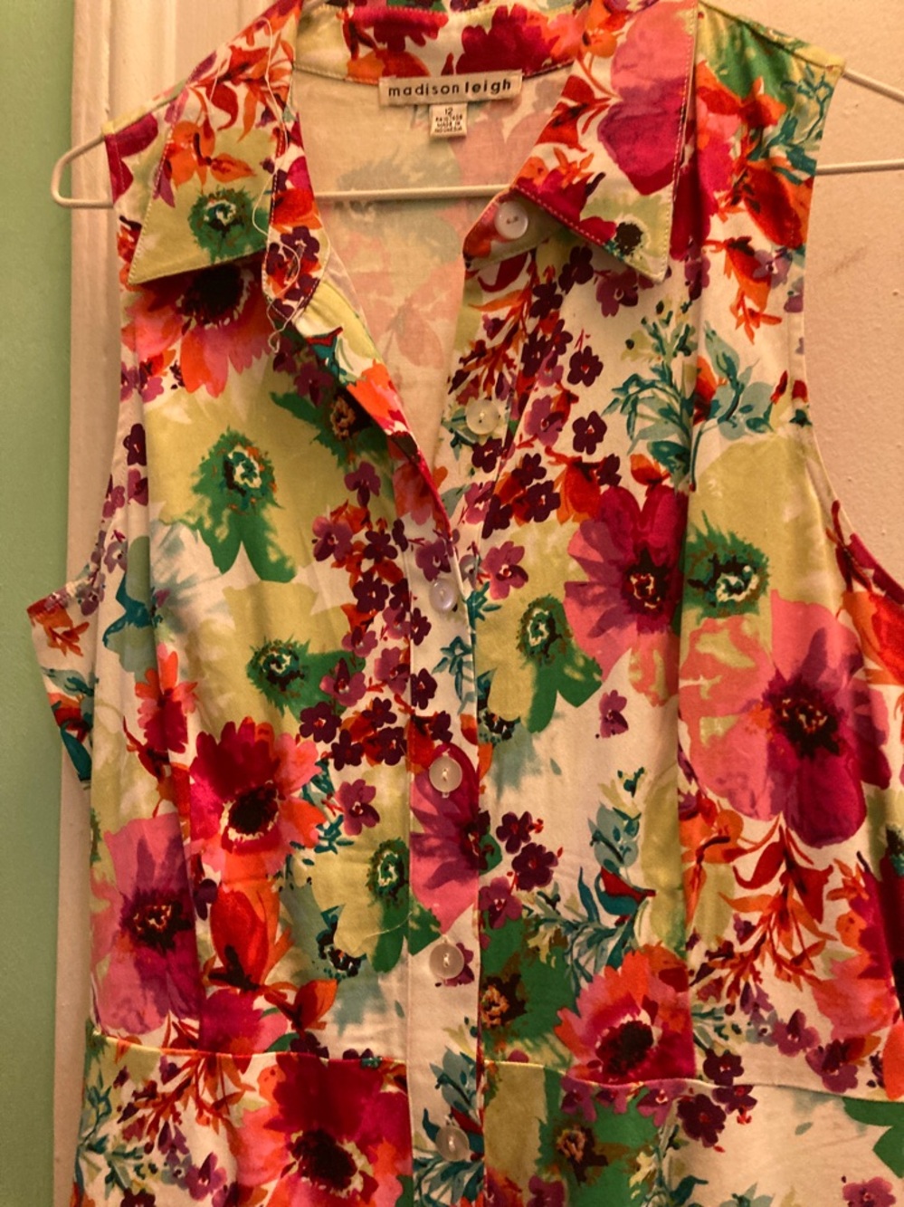 madison leigh Floral Sleeveless Dress in Red, Orange, Pink 12